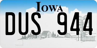 IA license plate DUS944