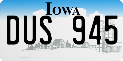 IA license plate DUS945