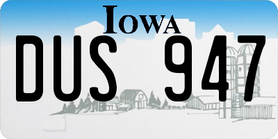 IA license plate DUS947