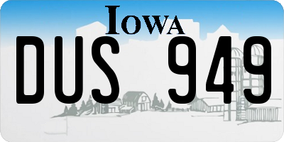 IA license plate DUS949
