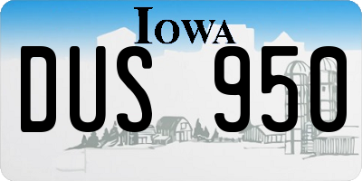 IA license plate DUS950