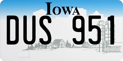 IA license plate DUS951