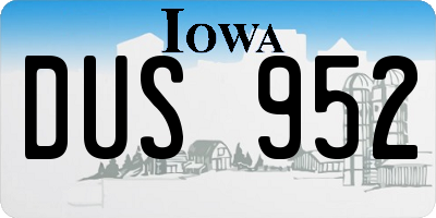 IA license plate DUS952