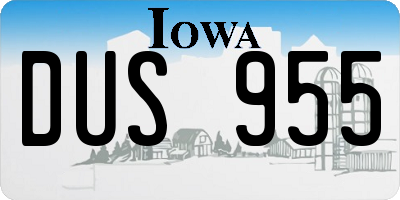 IA license plate DUS955