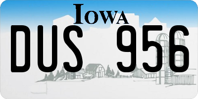 IA license plate DUS956