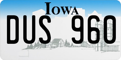 IA license plate DUS960