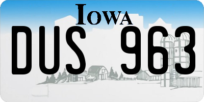 IA license plate DUS963