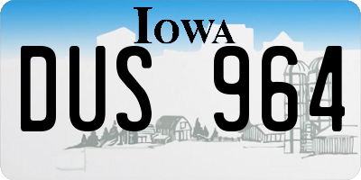 IA license plate DUS964