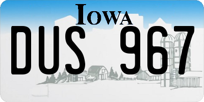 IA license plate DUS967
