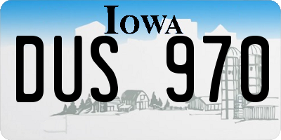 IA license plate DUS970