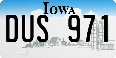 IA license plate DUS971