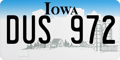 IA license plate DUS972