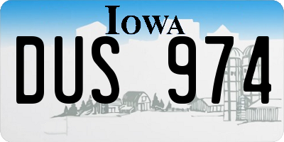 IA license plate DUS974