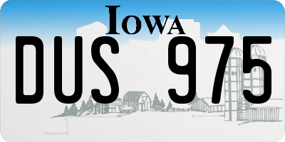 IA license plate DUS975