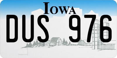 IA license plate DUS976