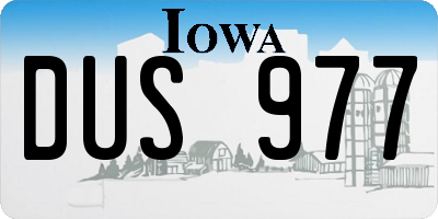IA license plate DUS977