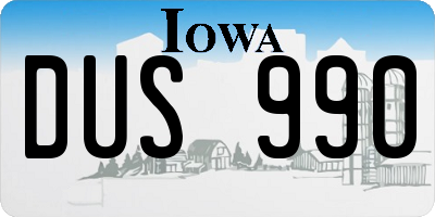 IA license plate DUS990