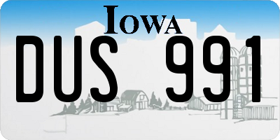 IA license plate DUS991