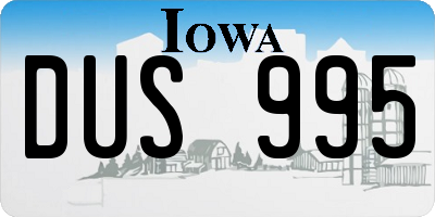 IA license plate DUS995
