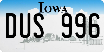 IA license plate DUS996