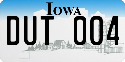 IA license plate DUT004