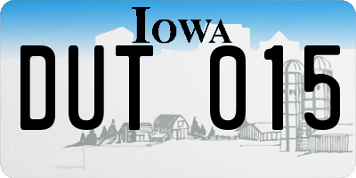 IA license plate DUT015