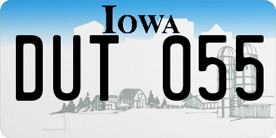 IA license plate DUT055