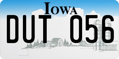 IA license plate DUT056