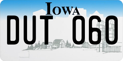 IA license plate DUT060
