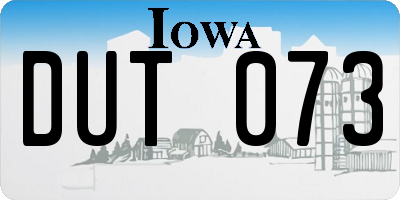 IA license plate DUT073
