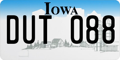 IA license plate DUT088