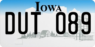 IA license plate DUT089