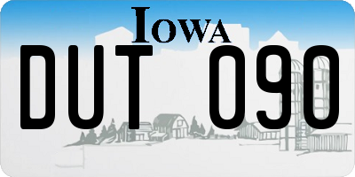 IA license plate DUT090