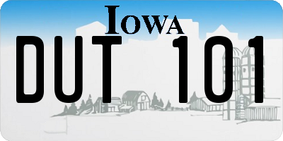 IA license plate DUT101