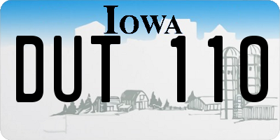 IA license plate DUT110