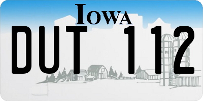 IA license plate DUT112
