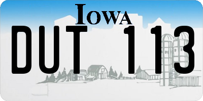 IA license plate DUT113