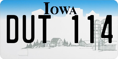 IA license plate DUT114