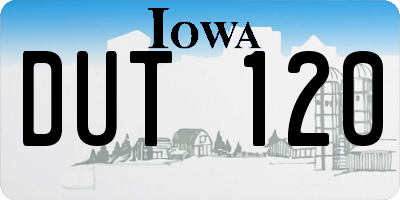 IA license plate DUT120