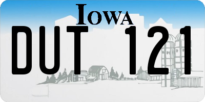 IA license plate DUT121