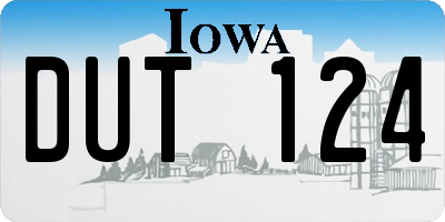 IA license plate DUT124