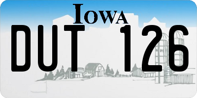 IA license plate DUT126