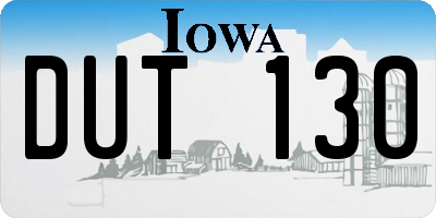 IA license plate DUT130