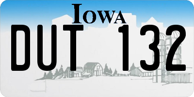 IA license plate DUT132