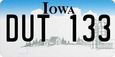 IA license plate DUT133