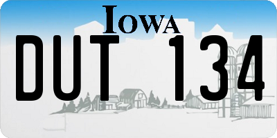 IA license plate DUT134