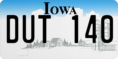 IA license plate DUT140