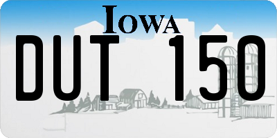 IA license plate DUT150