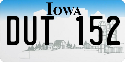IA license plate DUT152