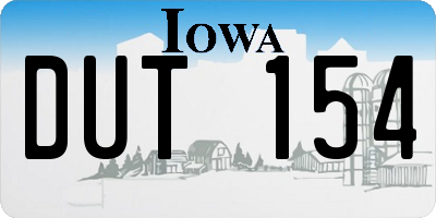 IA license plate DUT154